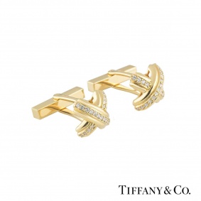 Tiffany & Co. Yellow Gold Diamond Schlumberger Cufflinks